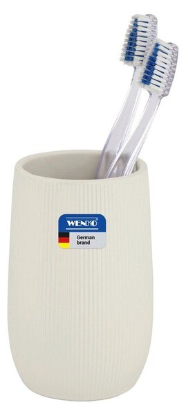 Kremowy kubek na szczoteczki do zębów ceramiczny Fablo – Wenko
