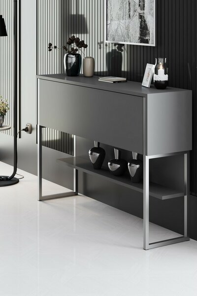 Komoda Luxe Anthracite and Silver