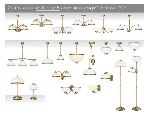 Złota lampa z kloszem amplą YR-PL1GE30