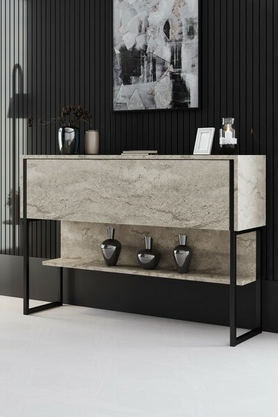 Komoda Luxe Travertine and Black