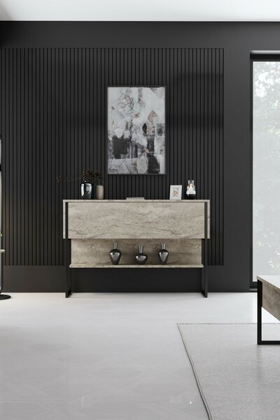 Komoda Luxe Travertine and Black