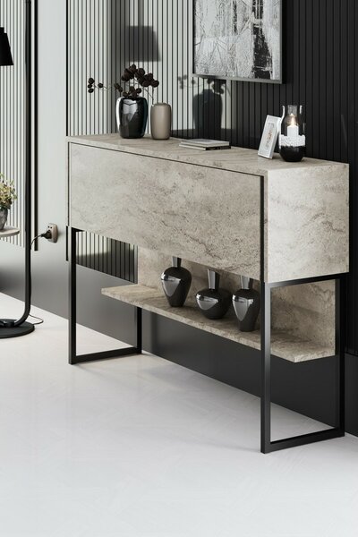 Komoda Luxe Travertine and Black