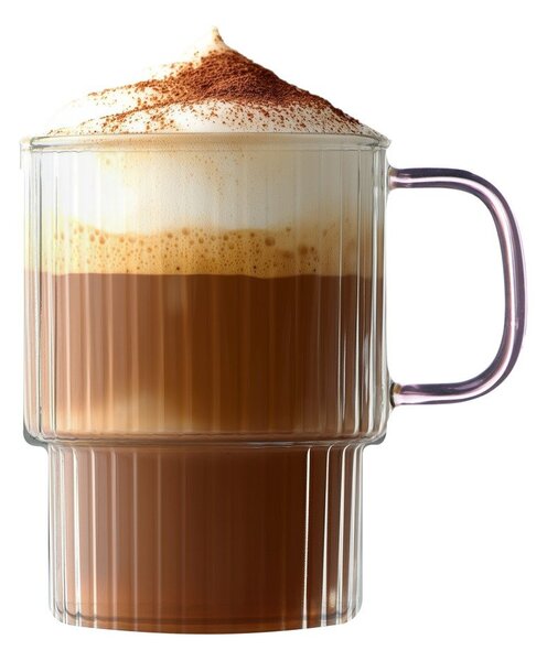 Różowe szklane kubki zestaw 2 szt. do cappuccino 350 ml Livio – Vialli Design