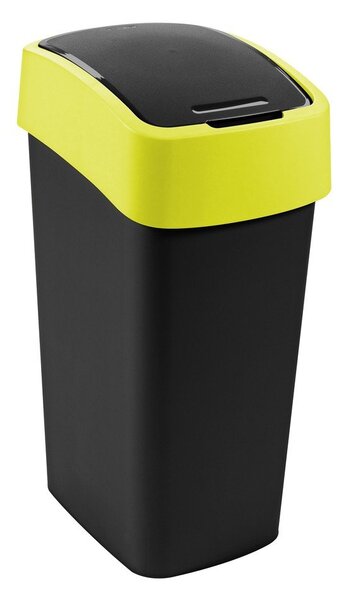 Żółty/czarny plastikowy kosz na śmieci do segregacji odpadów 45 l Flip Bin – Curver