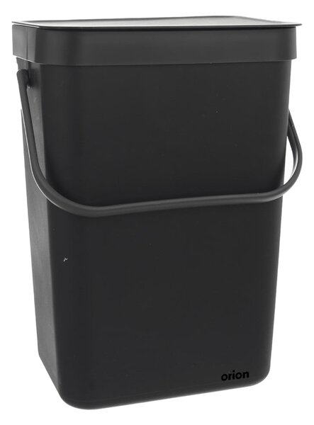 Czarny plastikowy kosz na śmieci 10 l – Orion