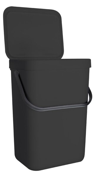 Czarny plastikowy kosz na śmieci 10 l – Orion