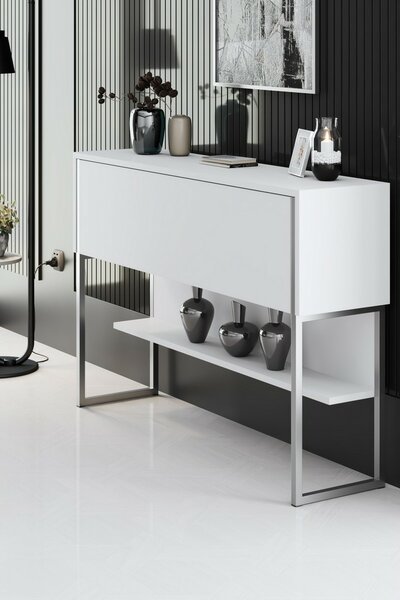 Komoda Luxe White and Silver