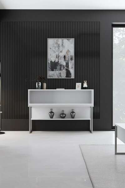 Komoda Luxe White and Silver