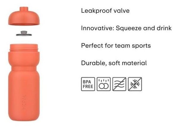 Brzoskwiniowa plastikowa butelka 600 ml Active – Mepal