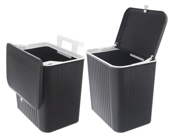 Czarny plastikowy kosz na śmieci 13 l – Orion