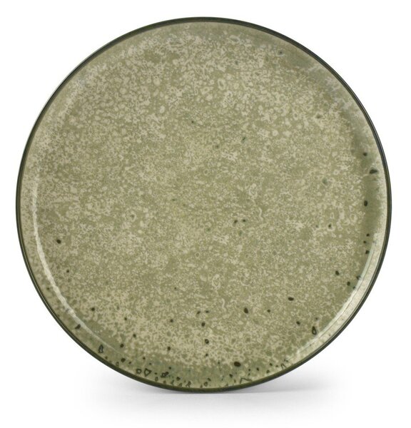 Zielony/kremowy kamionkowy talerz ø 27 cm Gravel – ONA