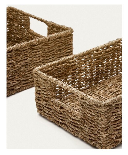 Koszyki zestaw 2 szt. z trawy morskiej 36x27x10 cm Tossa – Kave Home