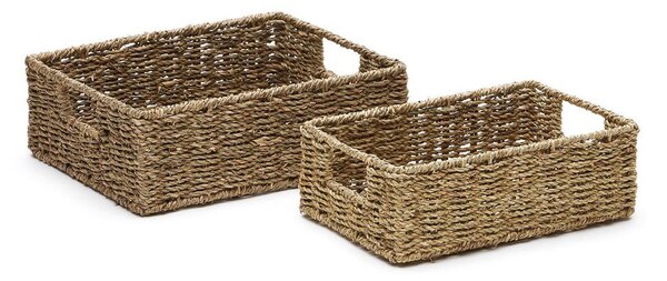 Koszyki zestaw 2 szt. z trawy morskiej 36x27x10 cm Tossa – Kave Home