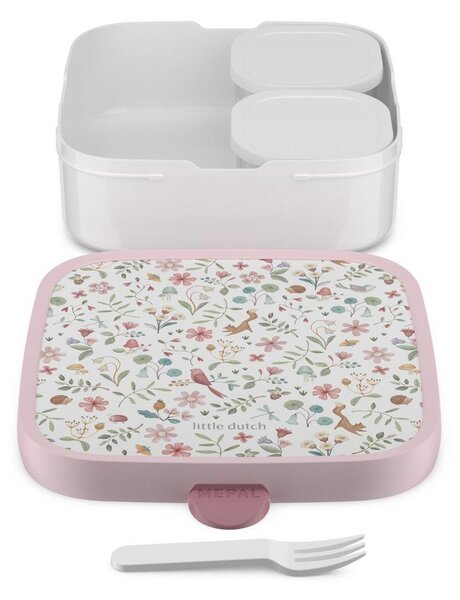 Biały/różowy plastikowy pojemnik śniadaniowy dla dzieci Fairy Wonders by Little Dutch – Mepal