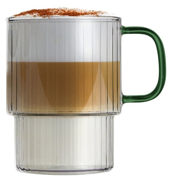 Zielone szklane kubki zestaw 2 szt. do cappuccino 350 ml Livio – Vialli Design