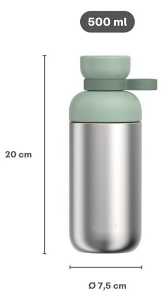 Czarna/w kolorze srebra butelka ze stali nierdzewnej 500 ml Vita – Mepal