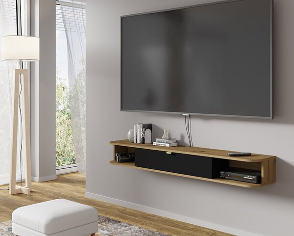 Szafka wisząca rtv dąb artisan czarny + S9-P26