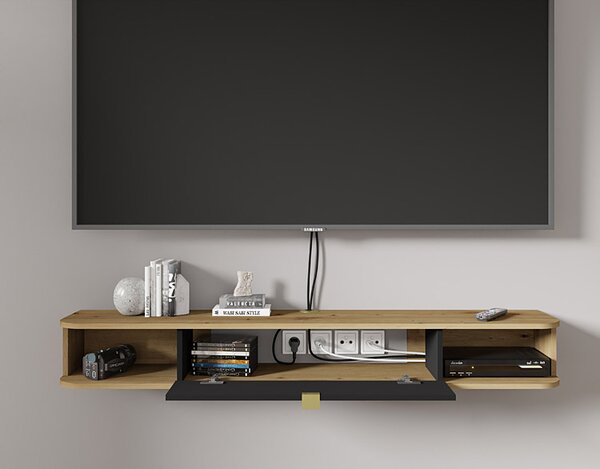 Szafka wisząca rtv dąb artisan czarny + S9-P26