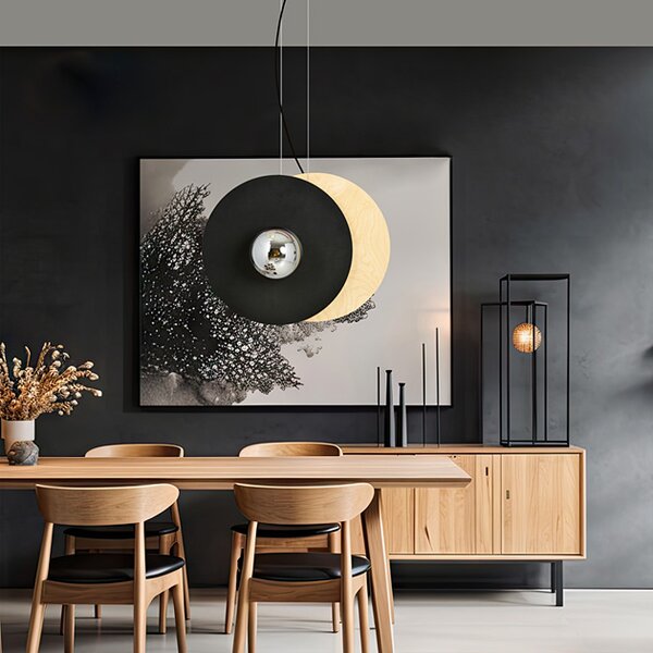 Nowoczesna wisząca lampa grafit - 3X D104 H2-K09