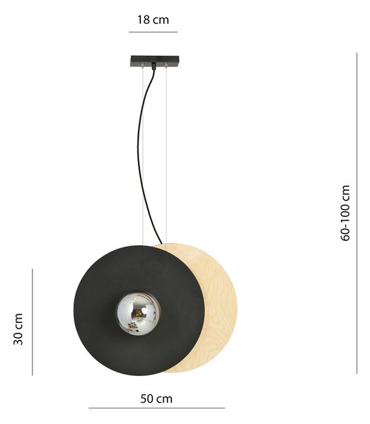 Nowoczesna wisząca lampa grafit - 3X D104 H2-K09
