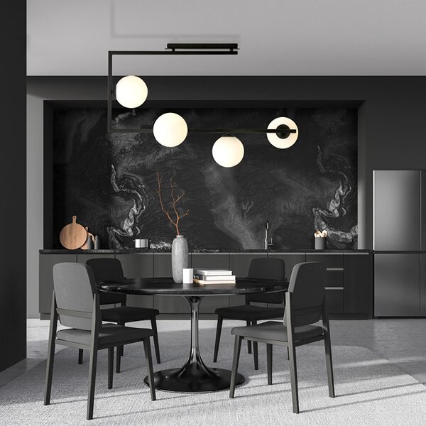 Nowoczesna lampa sufitowa z mlecznymi kloszami - D107 M0-N40