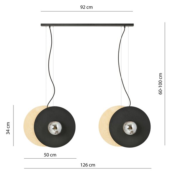 Industrialna podwójna lampa wisząca - D105 M0-L47