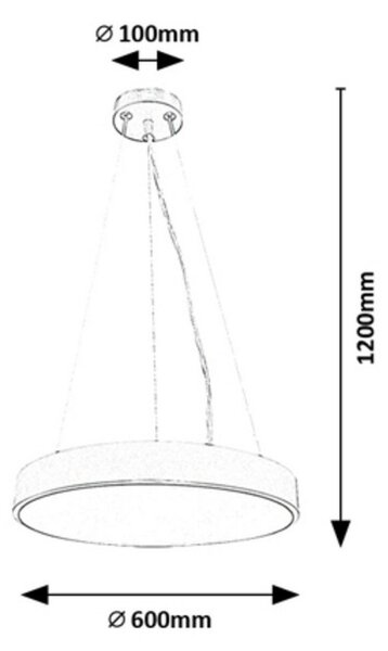 Rabalux 71041 oświetlenie wiszące LED Tessia, 60 W, czarny