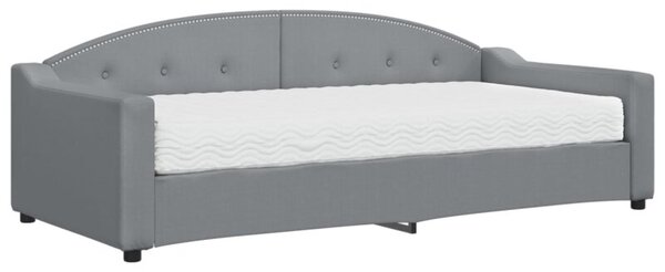Sofa z materacem do spania, jasnoszara, 90x200 cm, tkanina