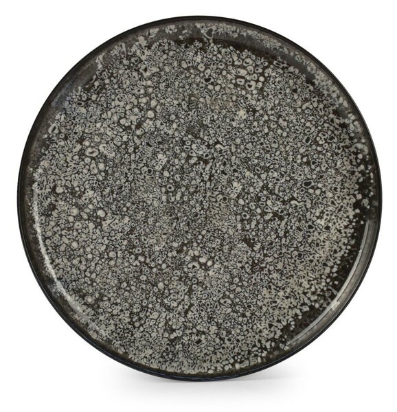 Czarny/kremowy kamionkowy talerz ø 27 cm Gravel – ONA