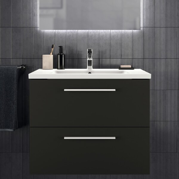 Antracytowa wisząca szafka pod umywalkę 80x63 cm i.Life B – Ideal Standard