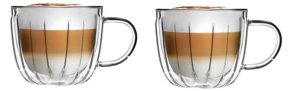 Szklane filiżanki zestaw 2 szt. do cappuccino 350 ml Tulip – Vialli Design