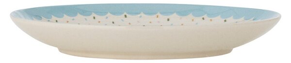 Jasnoniebiesko-kremowy kamionkowy talerz dla dzieci ø 16 cm Celebrate – Bloomingville Mini