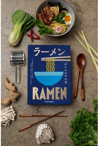Niebieski zestaw pałeczek ze stali nierdzewnej i bambusa dla 2 osób The Essentials - Ramen Tools – Printworks