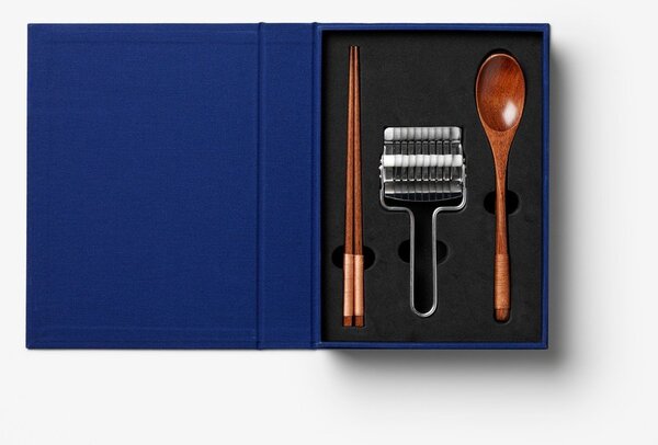 Niebieski zestaw pałeczek ze stali nierdzewnej i bambusa dla 2 osób The Essentials - Ramen Tools – Printworks