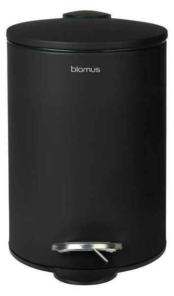 Czarny stalowy kosz na śmieci z pedałem 3 l Tubo – Blomus