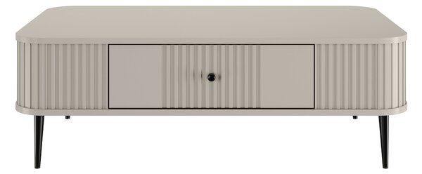 Stolik kawowy Vesper 103x60 cm z szufladą - kaszmir / czarne nogi