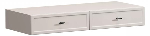 Toaletka wisząca Lorini 100 cm z szufladami - kaszmir / czarne uchwyty T-bar