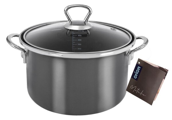 Garnek emaliowany z pokrywką 5 l Metalic – Orion