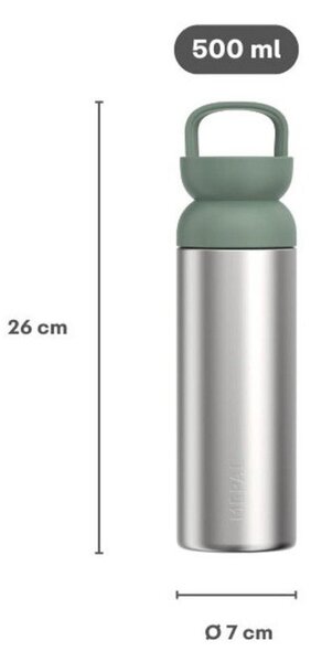 Butelka termiczna ze stali nierdzewnej w kolorze srebra/szałwiowa 500 ml Ellipse – Mepal