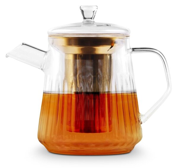 Szklany dzbanek do herbaty z sitkiem w kolorze złota 900 ml Mia – Vialli Design