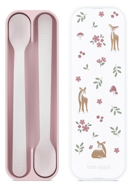 Jasnoróżowe plastikowe łyżeczki dla dzieci zestaw 2 szt. Fairy Garden by Little Dutch – Mepal