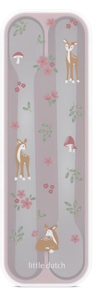 Jasnoróżowe plastikowe łyżeczki dla dzieci zestaw 2 szt. Fairy Garden by Little Dutch – Mepal