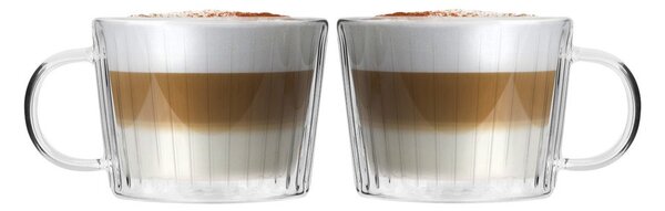 Szklane filiżanki zestaw 2 szt. do cappuccino 250 ml Livio Duo – Vialli Design