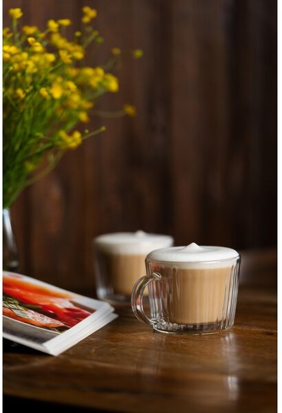 Szklane filiżanki zestaw 2 szt. do cappuccino 250 ml Livio Duo – Vialli Design