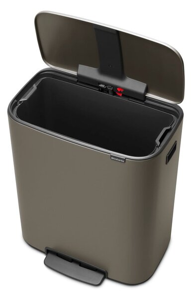 Szary stalowy kosz na śmieci z pedałem 60 l Bo – Brabantia