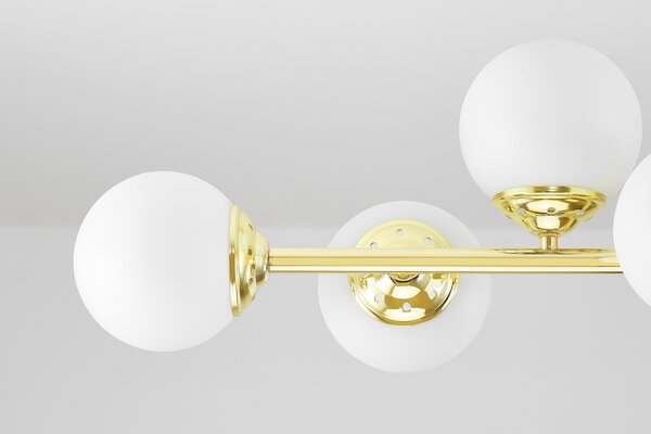 LAMPA WISZĄCA SUFITOWA NOWOCZESNA ZŁOTO KLASYCZNE BIAŁE KULE FINO 8 LED