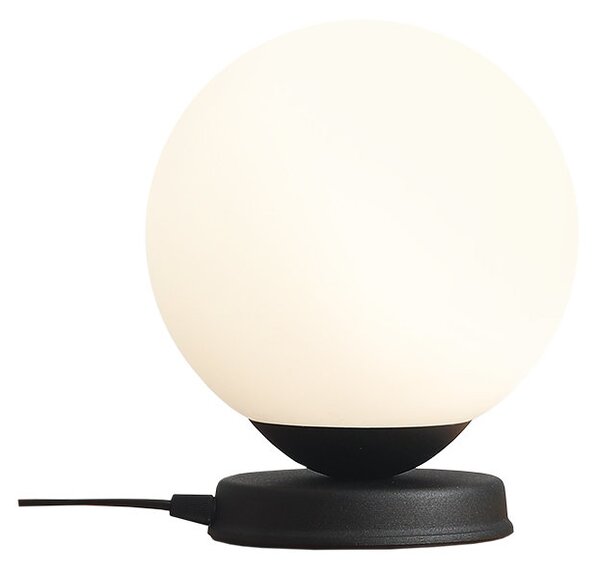 Okrągła lampa sypialniana Ball na stolik czarna kula