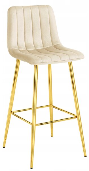 Jasnobeżowy hoker tapicerowany w stylu glamour G6-T59