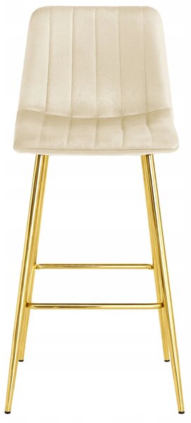Jasnobeżowy hoker tapicerowany w stylu glamour G6-T59