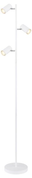 Lampa podłogowa Globo ROBBY 57910SW biała mat metal, 3x GU10 LED, wys. 154 cm, kabel 1,8 m z włącznikiem